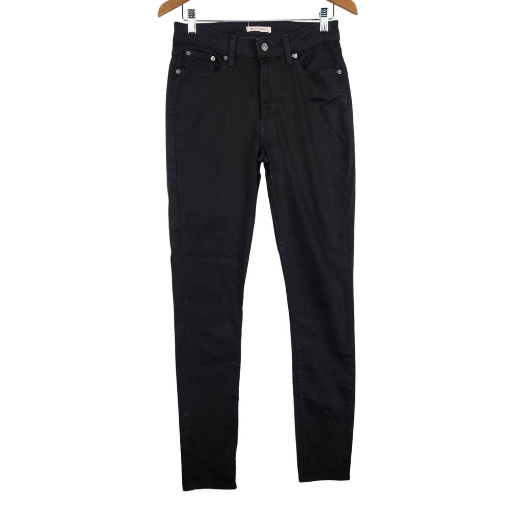 Levi's 721 High Rise Skinny Women 29 Black Stretch Denim 28" Inseam EUC